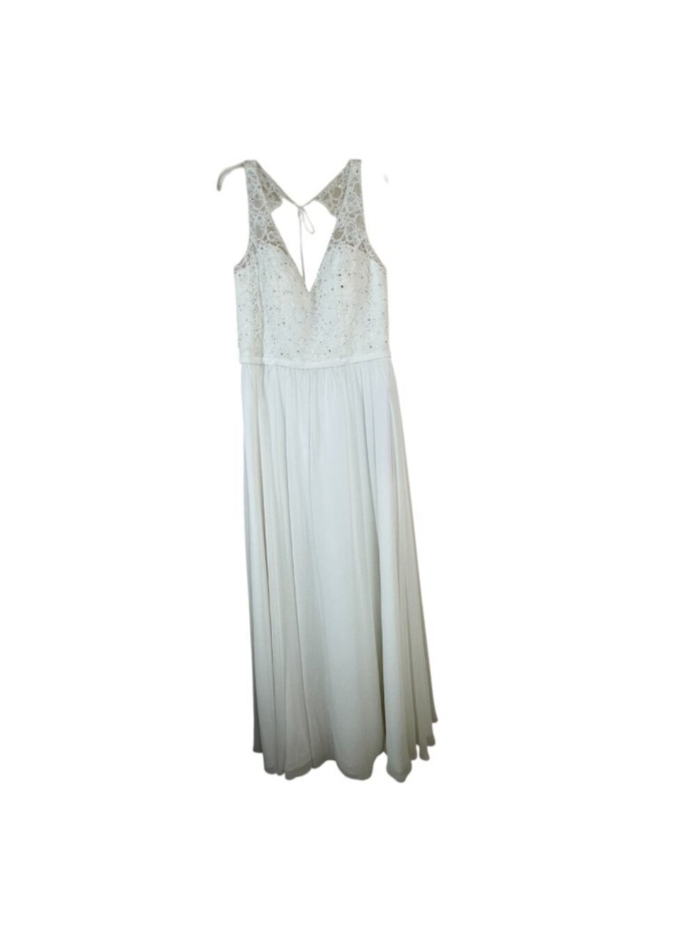 Morilee NEW Ivory Wedding Gown Lace Beading Chiffon Size 18 Style #21546 Formal